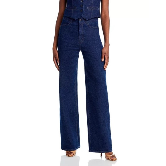 PAIGE Sasha High Rise Wide Leg Jeans in Edinburgh Women Actual 32 (Tag 30) NWOT